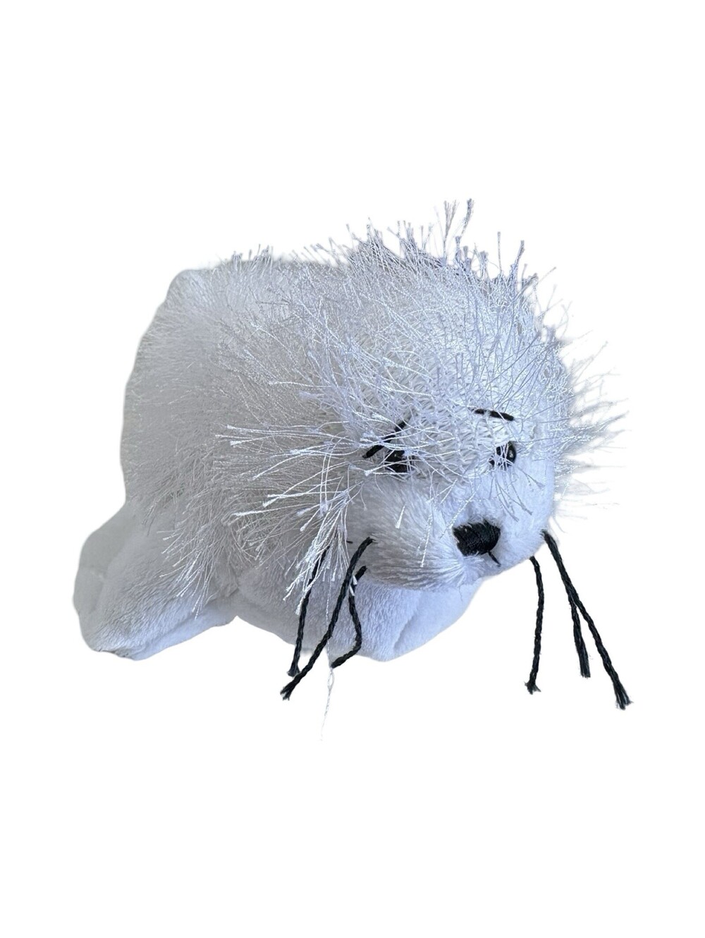 White Seal Fuzzy Haired Bean Bag HM023 Webkinz Ganz Plush 10" Lovey Toy No Code